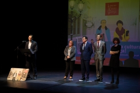 Román Rodríguez en la presentación de la Tarxeta Bono Cultura Galega